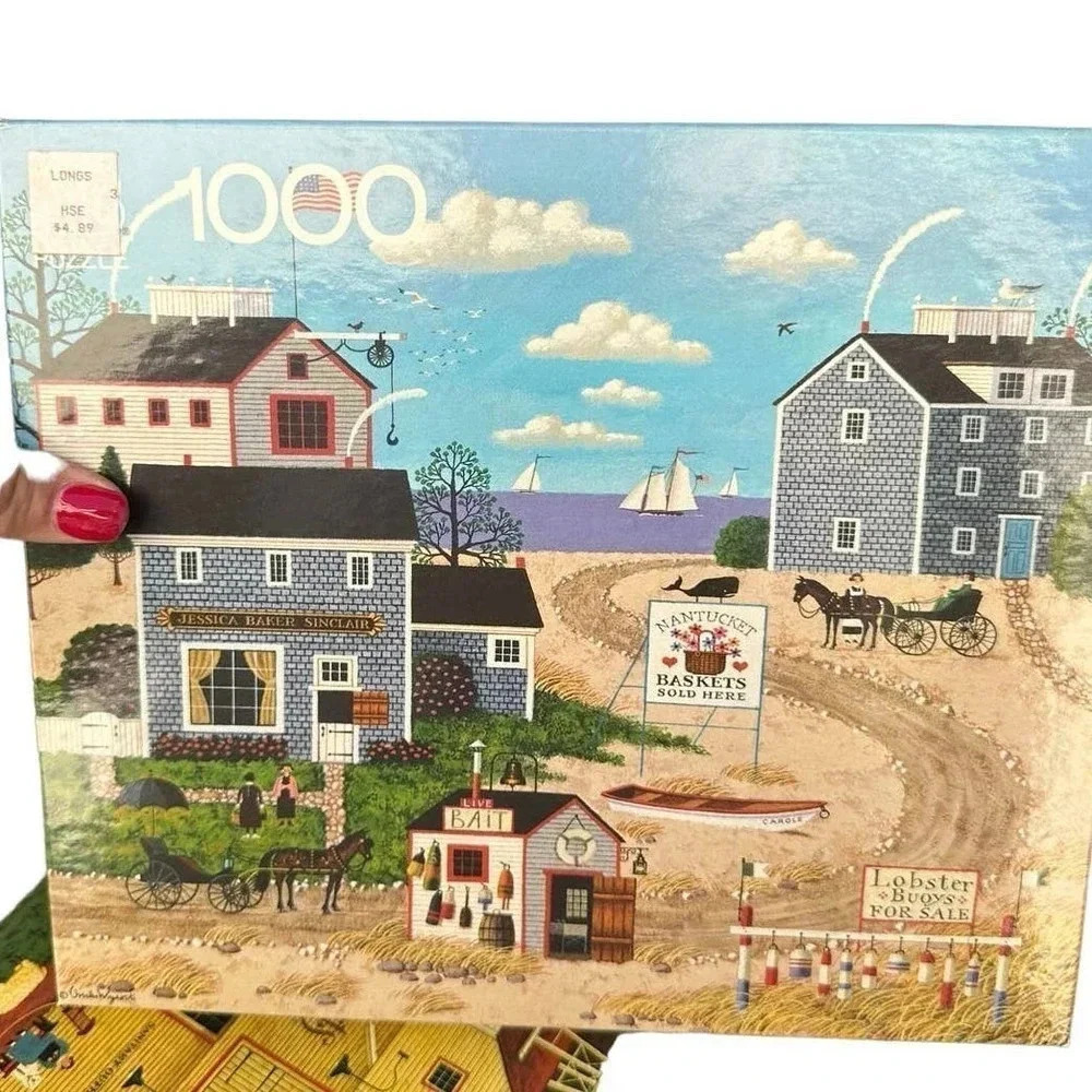 MB 4679-14 Lobster Buoys Charles Wysocki Americana 1000 Piece Jigsaw Puzzle Game